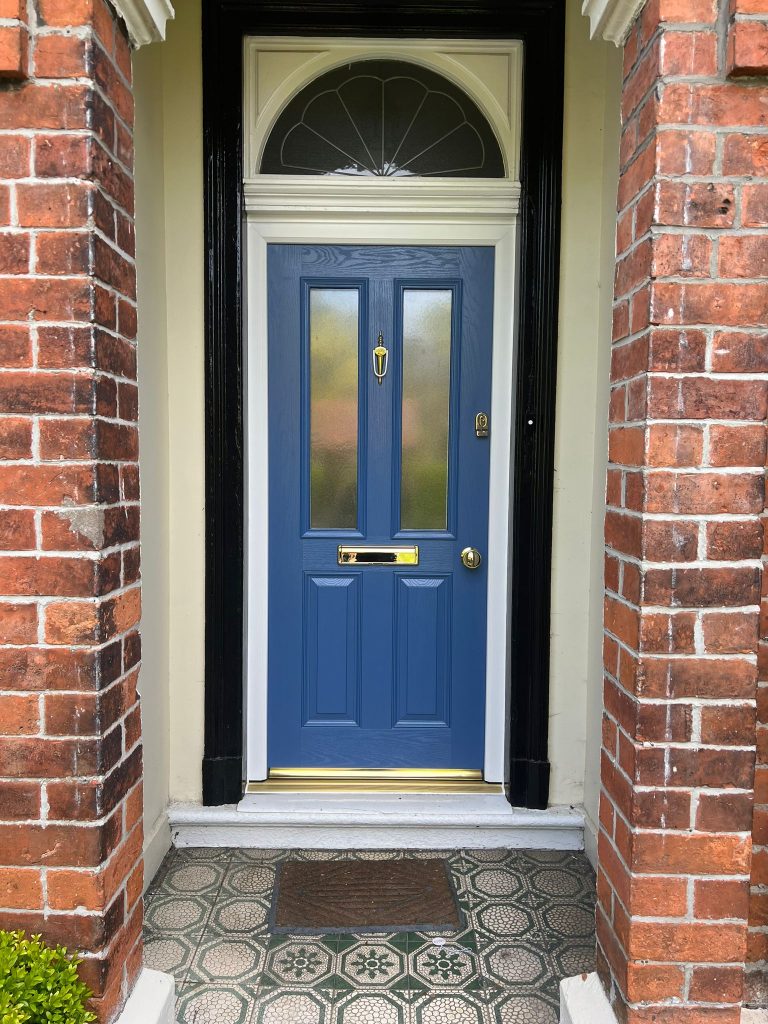 Blue composite front door Crosby