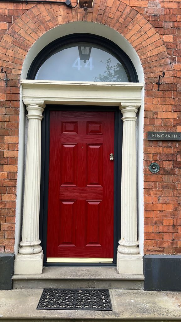 Red composite front door