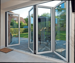 White bi fold doors