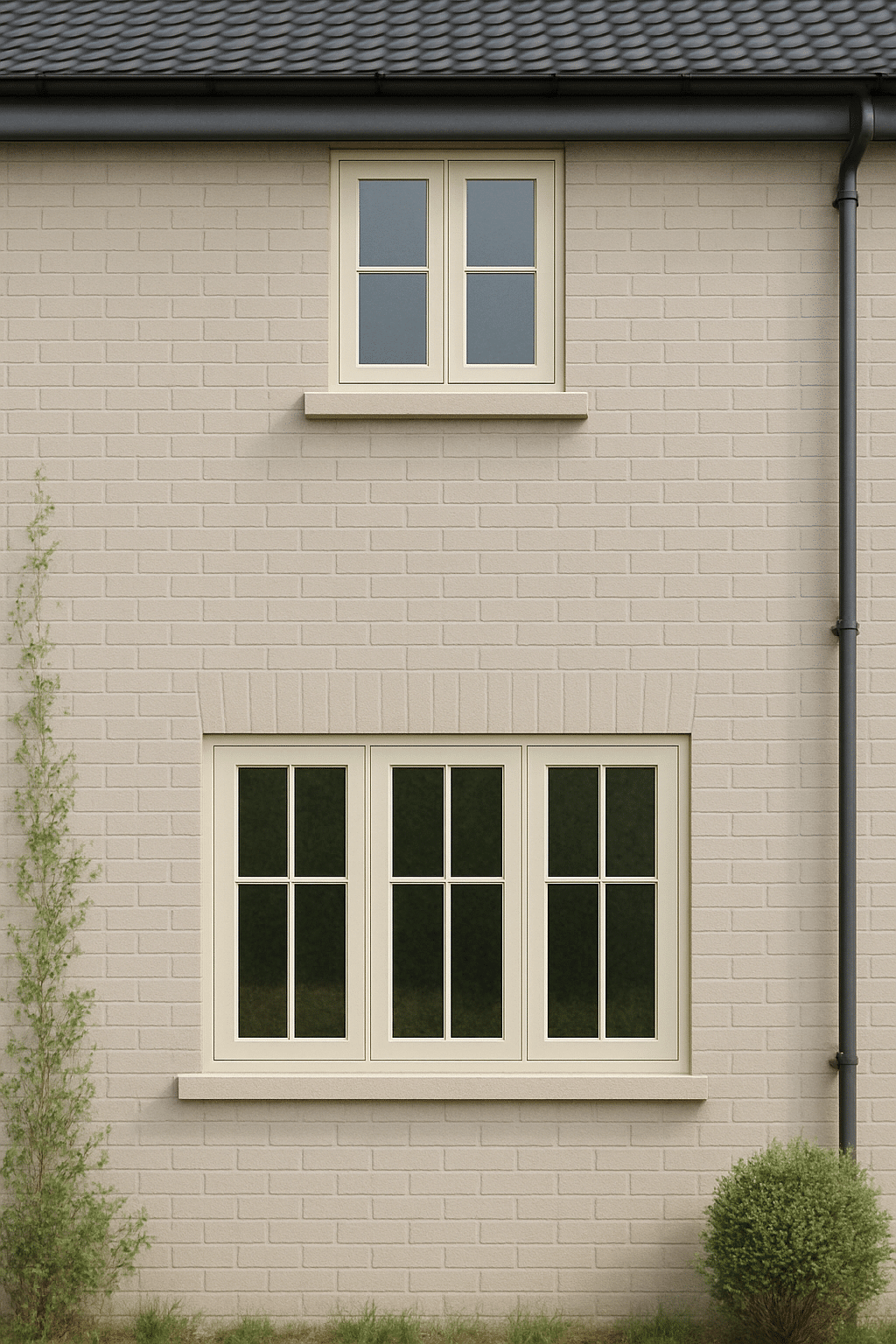 flush casement windows in cream